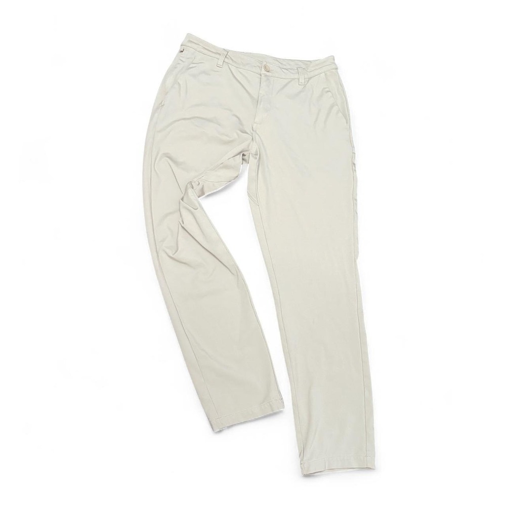 INTO THE AM Men's Pants 34 Khaki Tech Chino All Day Stretch Gorpcore Minimalist